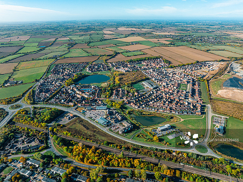 英国米尔顿凯恩斯的航拍视频图片素材