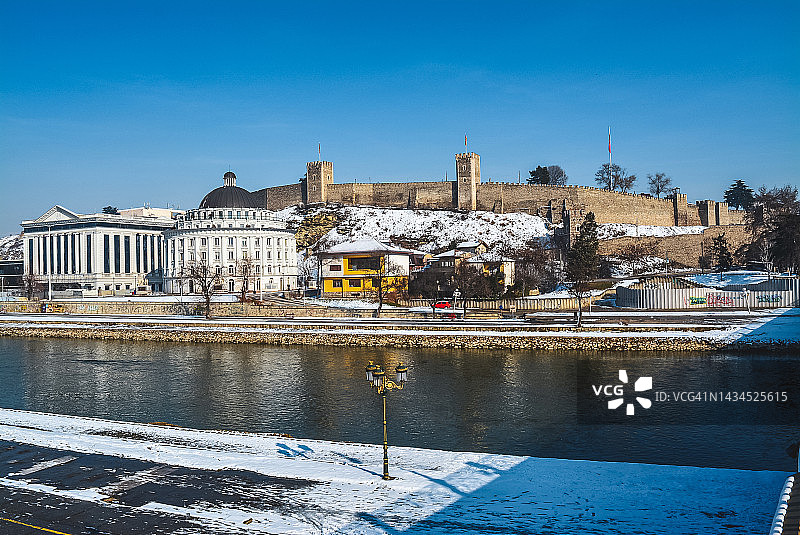 北马其顿斯科普里堡垒雪景图片素材