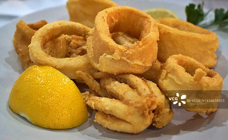 炸鱿鱼图片素材