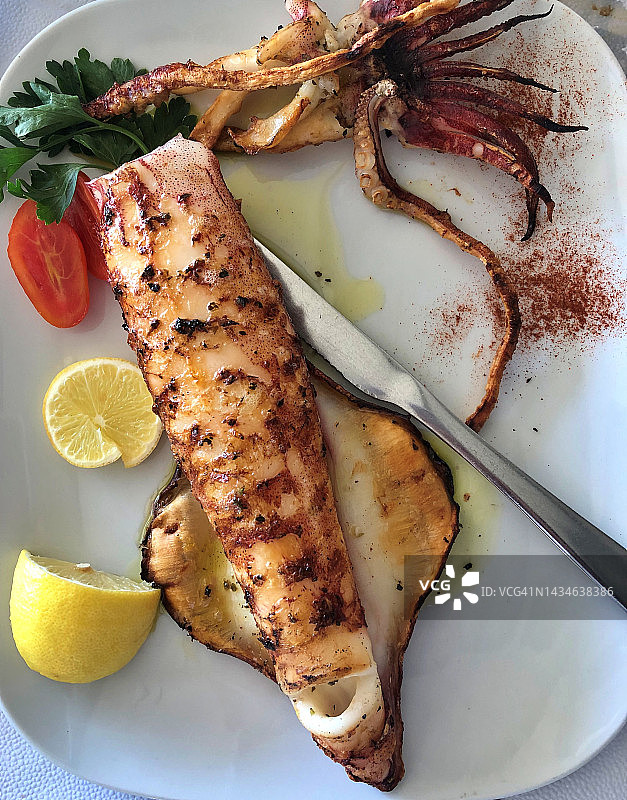 烤鱿鱼图片素材