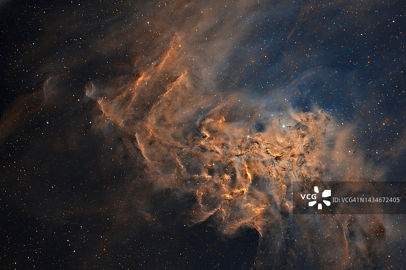 燃烧的恒星星云(Sh2-229 - IC 405) SHO调色板窄带图片素材