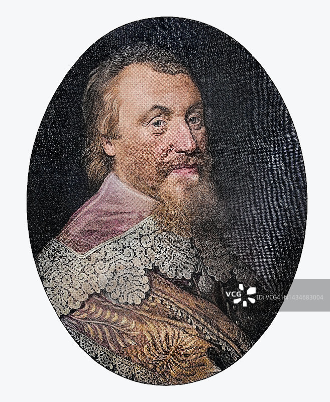 瑞典政治家阿克塞尔·古斯塔夫松·奥克森斯蒂尔纳伯爵画像图片素材