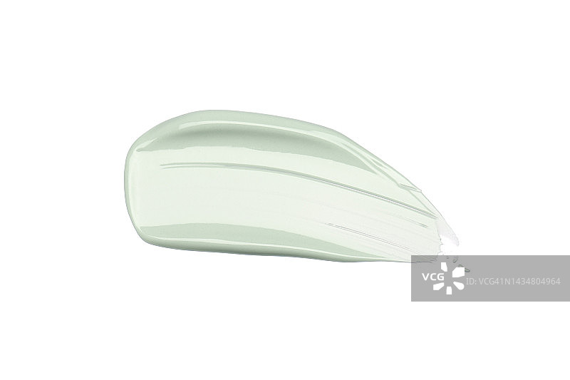 扁平构图：白色背景上的淡绿色乳霜图片素材