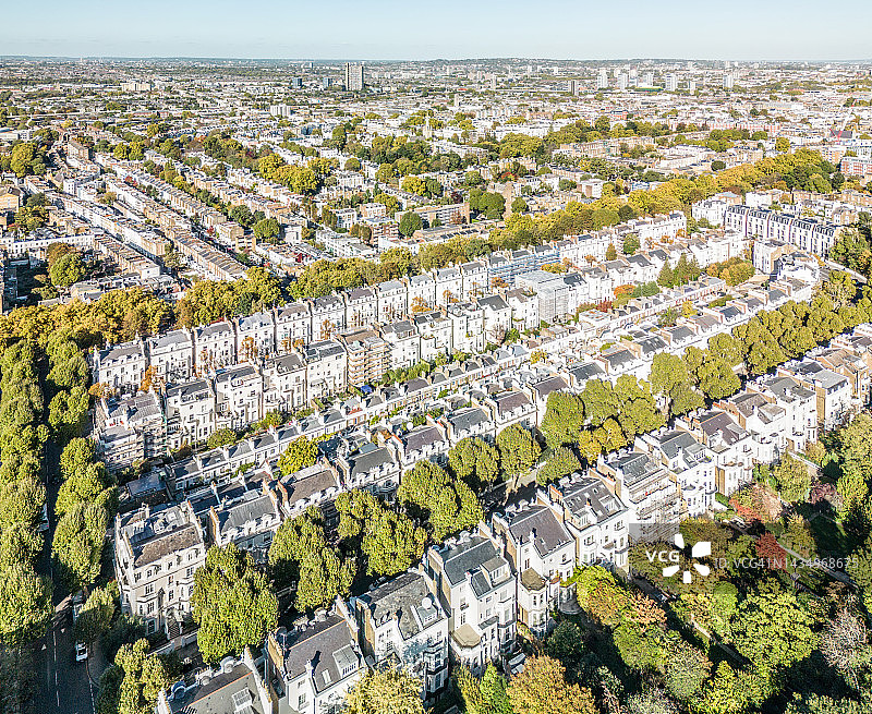 伦敦荷兰公园高角度景观图片素材