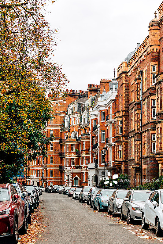 伦敦肯辛顿和切尔西街区街景，英国图片素材