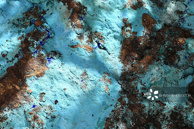 蓝铜矿和孔雀石矿物岩石图片素材