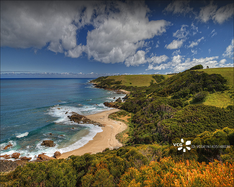 澳大利亚塔斯马尼亚州金岛崎岖偏远的海岸线图片素材