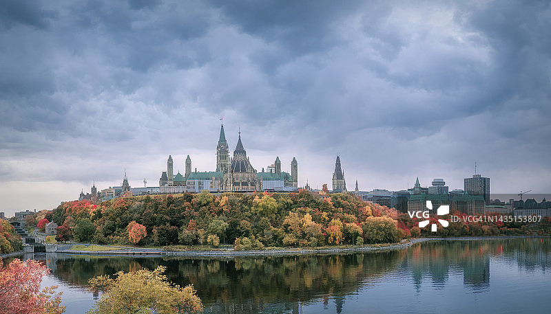 安大略省渥太华的加拿大议会大厦图片素材
