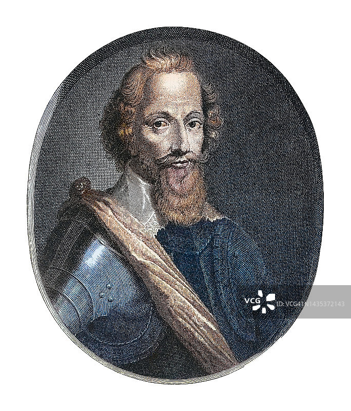 罗伯特·德弗罗（第二代埃塞克斯伯爵）肖像，英国贵族，伊丽莎白一世女王的宠臣图片素材