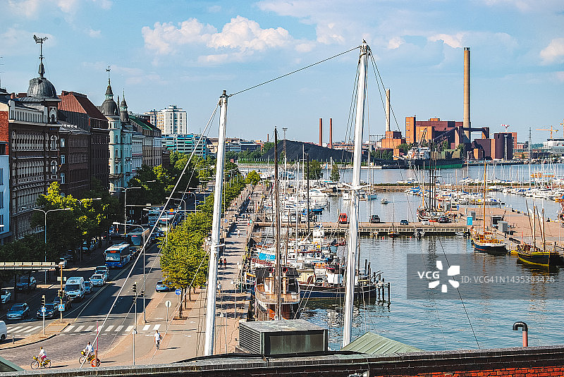 芬兰赫尔辛基港口景色图片素材