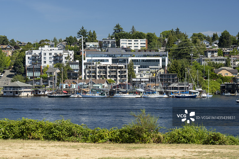 华盛顿州西雅图的伊斯特莱克滨水区图片素材
