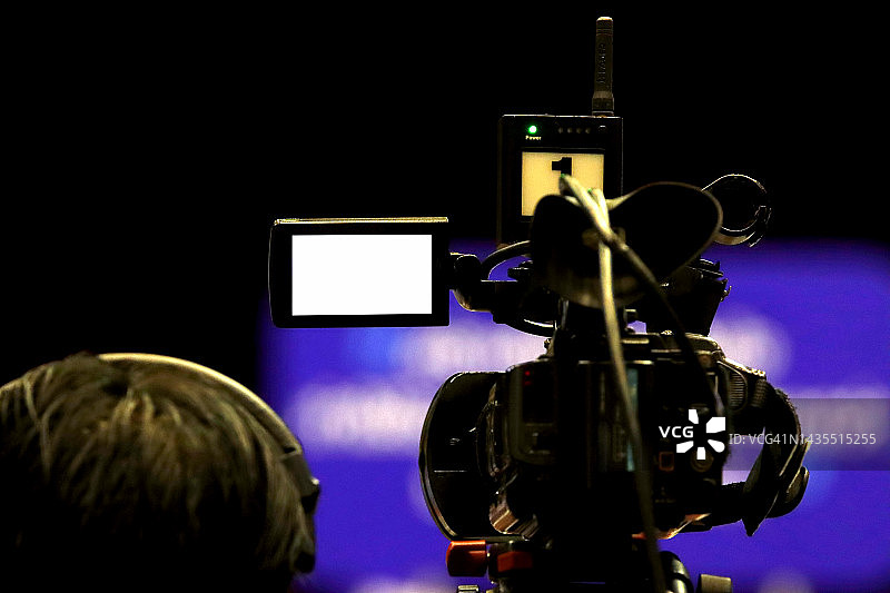舞台上的直播摄像机图片素材