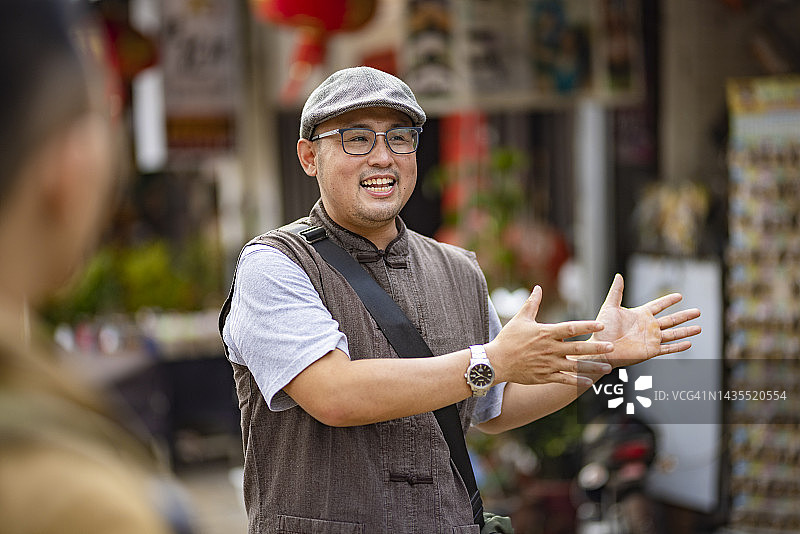 中国台湾彰化鹿港小镇风光导览图片素材