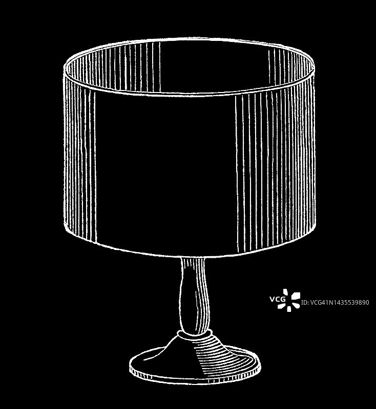 台灯古老雕刻插图图片素材