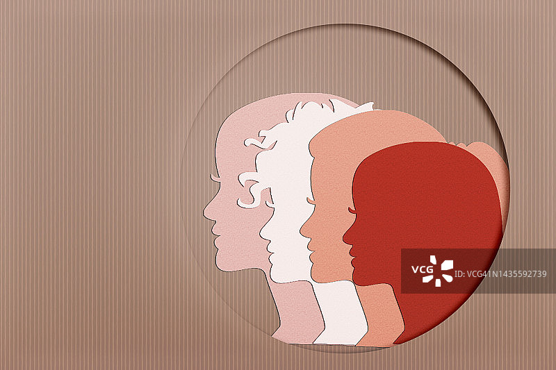 三月女性历史月概念纸艺作品图片素材