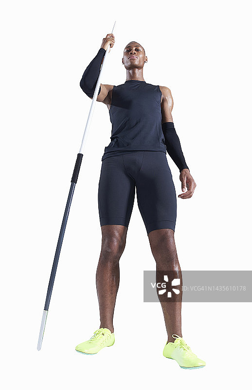 拿着标枪的运动员肖像图片素材