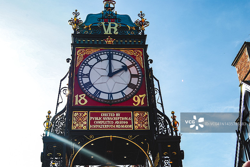 英国切斯特的东门钟图片素材