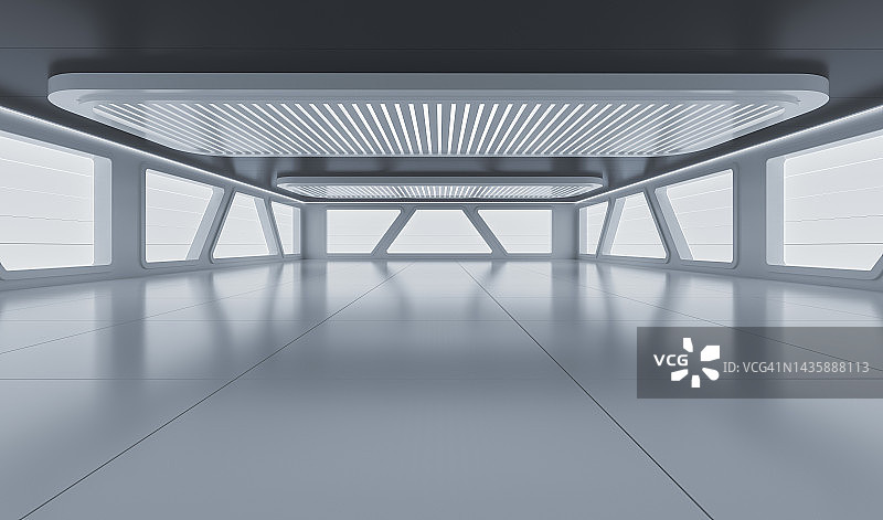 明亮室内建筑的3D渲染图片素材