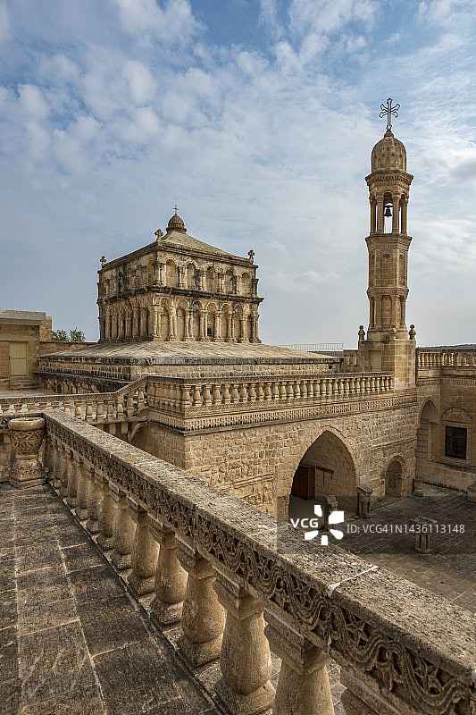 土耳其马尔丁省米迪亚特附近阿尼特勒村的圣母玛利亚修道院图片素材