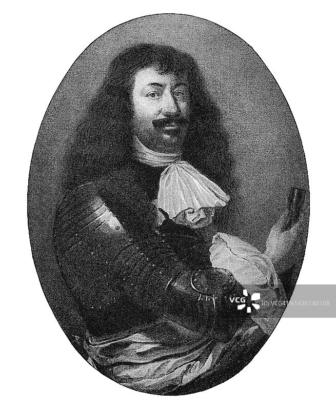 卡尔·古斯塔夫·弗兰格尔肖像：瑞典政治家和三十年战争中的军事指挥官图片素材