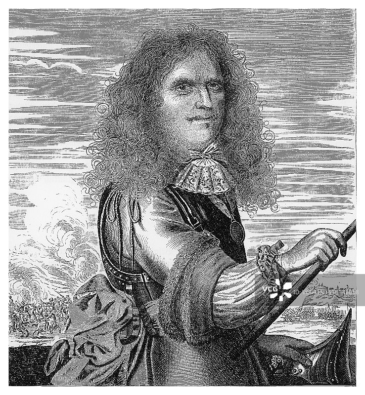 法国元帅图雷纳子爵亨利·德·拉图尔·奥弗涅肖像图片素材