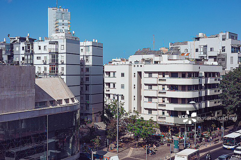 以色列特拉维夫迪岑哥夫大街夏日风光图片素材