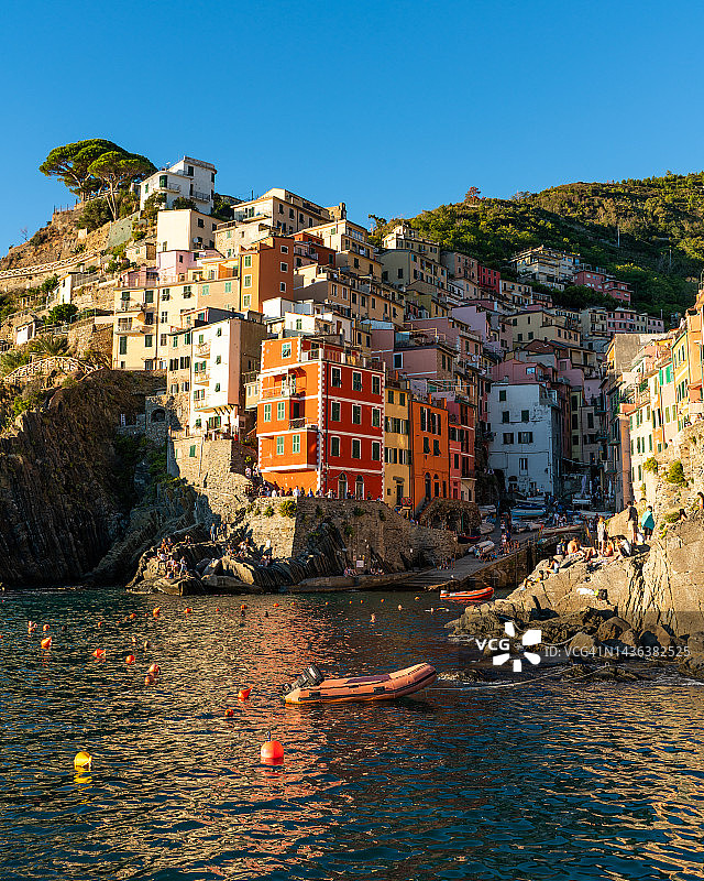 意大利里维埃拉五渔村里奥马焦雷图片素材