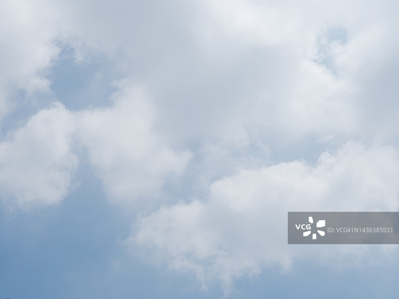 蓝天白云自然背景，留白区域可供文字编辑图片素材