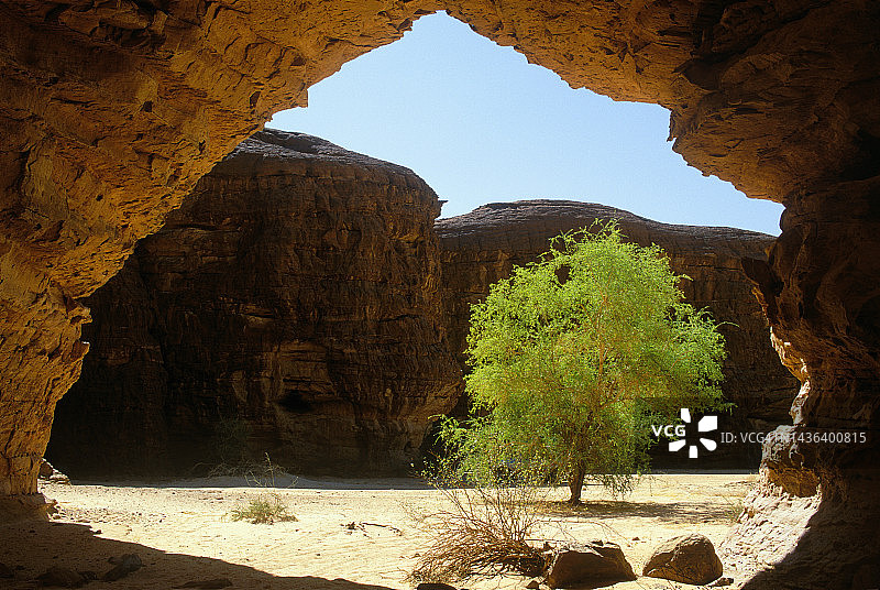 乍得恩内迪泰尔凯的史前人类住所图片素材