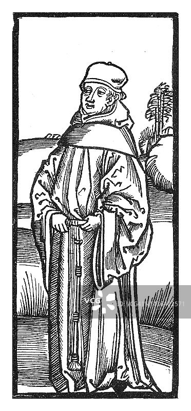 托马斯·穆尔纳（方济各会修士）肖像 - 阿尔萨斯讽刺作家、诗人和翻译家图片素材