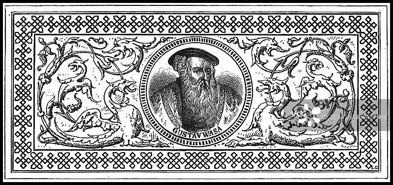 瑞典国王古斯塔夫一世（瓦萨）肖像，1523-1560年图片素材