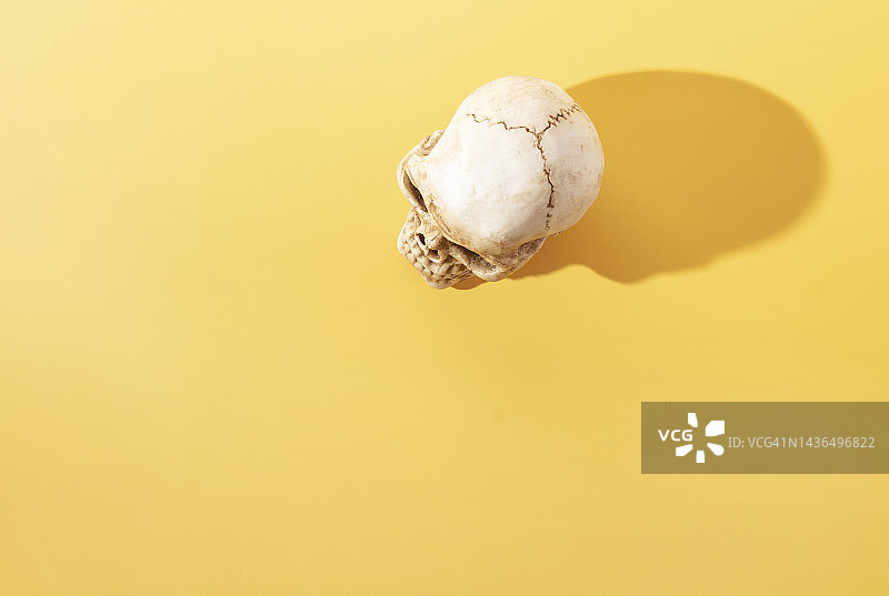 黄色背景上的斯克鲁人和阴影俯视图图片素材