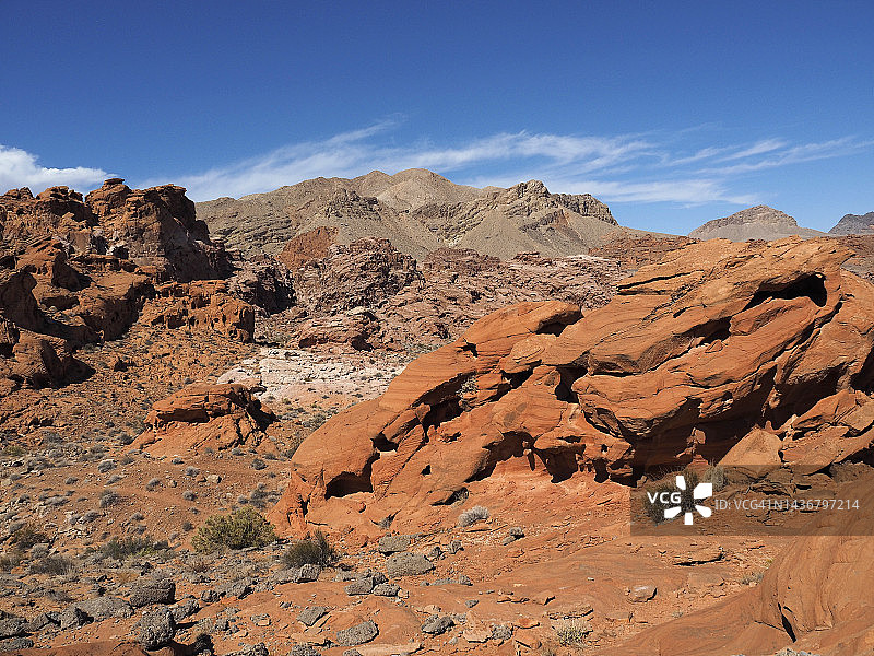 内华达州米德湖国家游乐区火焰碗的小洞穴阿兹特克砂岩图片素材