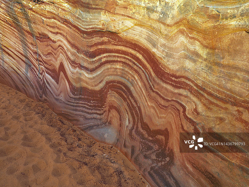大角峡谷砂岩漩涡图案，大阶梯埃斯卡兰特国家纪念地，犹他州图片素材