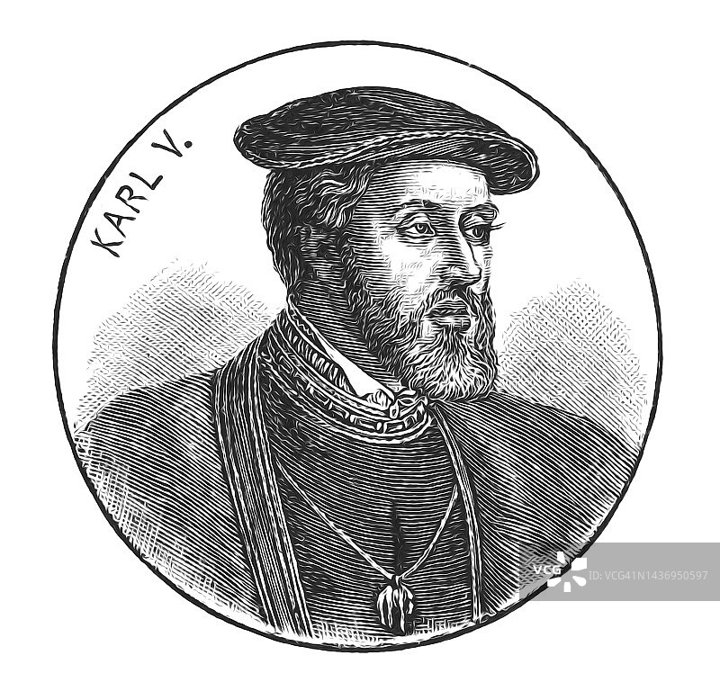 查理五世，神圣罗马帝国皇帝肖像图片素材