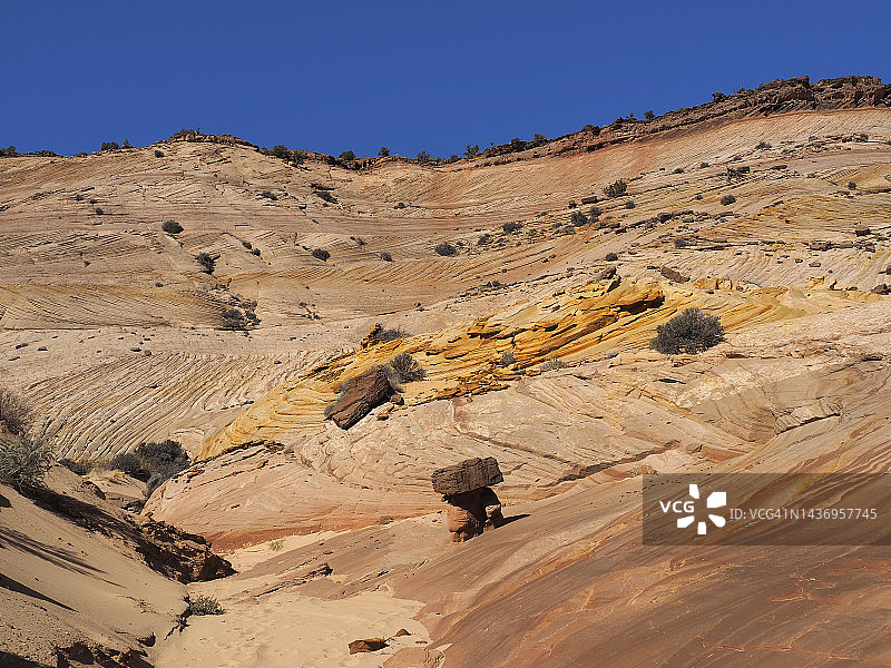 犹他州大阶梯埃斯卡兰特国家纪念碑大角峡谷的侵蚀砂岩图片素材