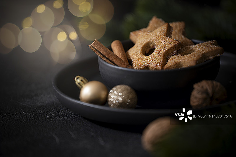 圣诞装饰肉桂星饼干图片素材