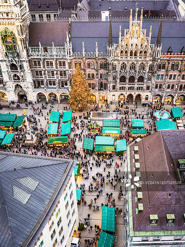12月的慕尼黑玛丽恩广场图片素材