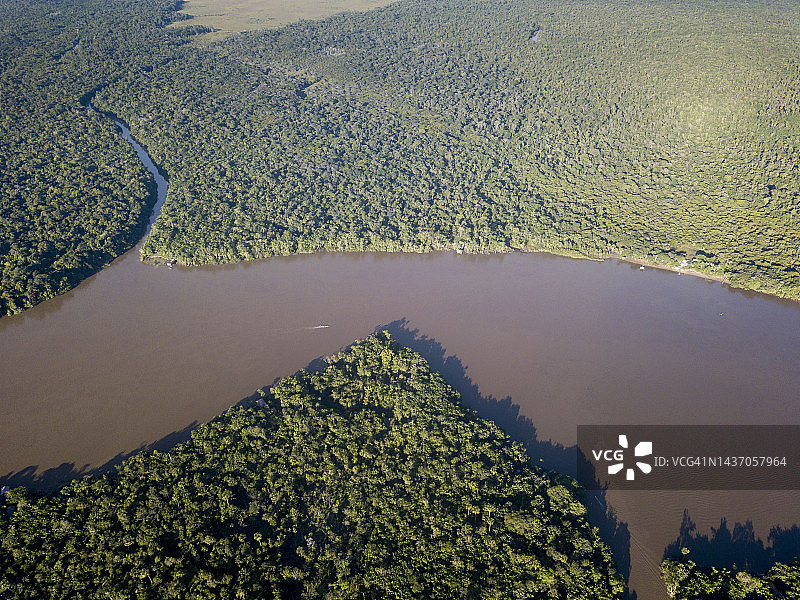 巴西马拉若岛河流航拍图片素材