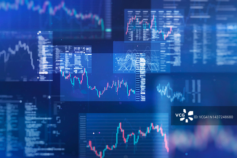 股市交易监控背景图片素材