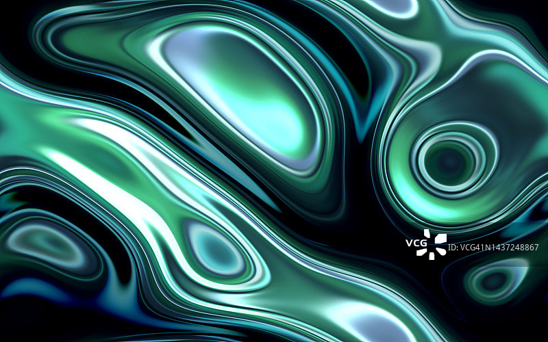 抽象的霓虹蓝绿色渐变波浪背景图片素材