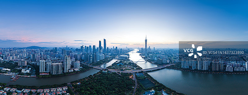 广州城市天际线高角度景观图片素材