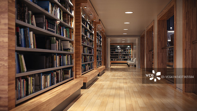 现代图书馆图片素材