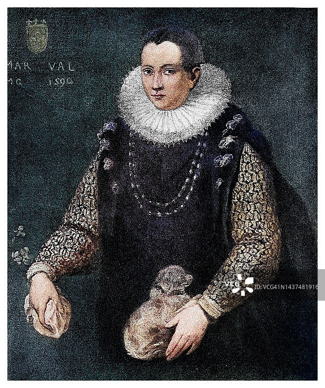 玛格丽特·德·瓦卢瓦（玛戈王后）的肖像 - 法国和纳瓦拉王后图片素材