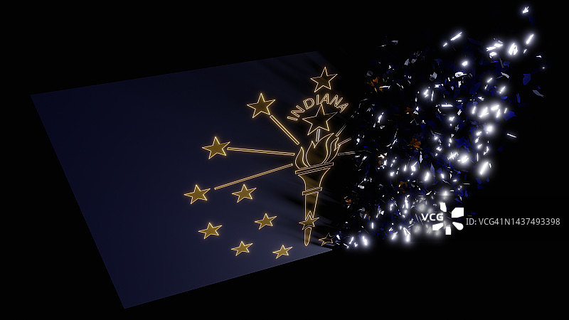 正在消失的美国印第安纳州州旗图片素材