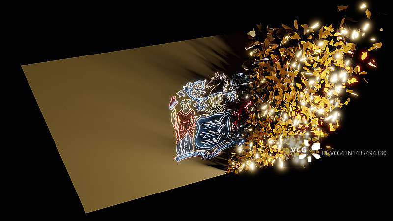 正在消失的美国新泽西州旗图片素材