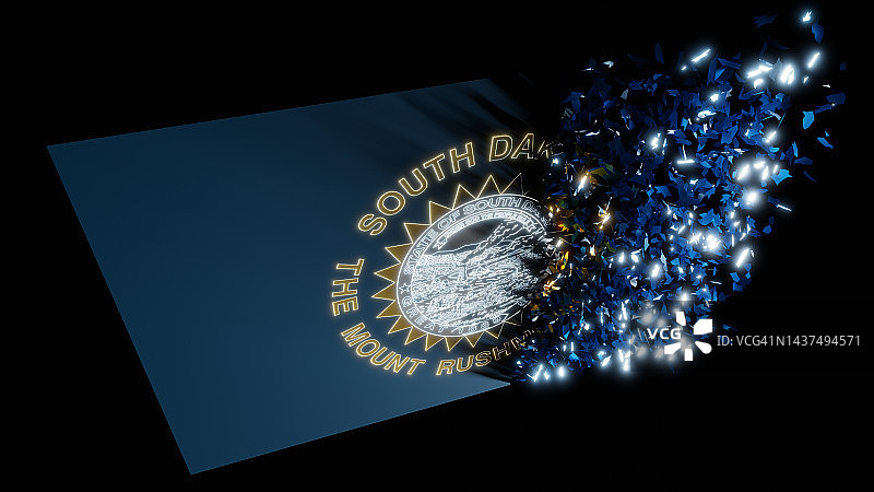 正在消失的美国南达科他州州旗图片素材