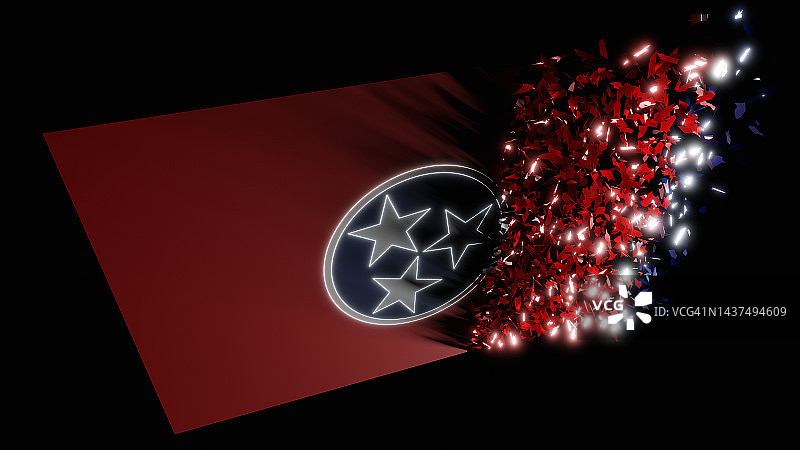 美国田纳西州州旗逐渐消失图片素材