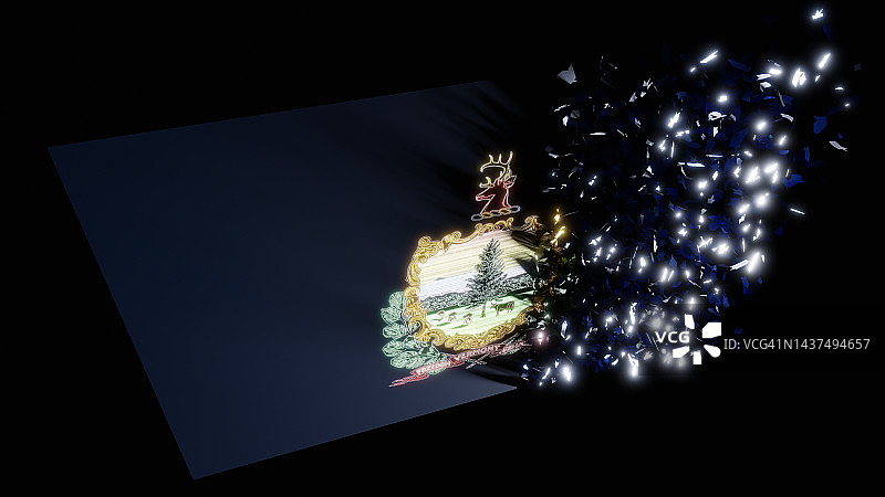 正在消失的美国佛蒙特州旗图片素材