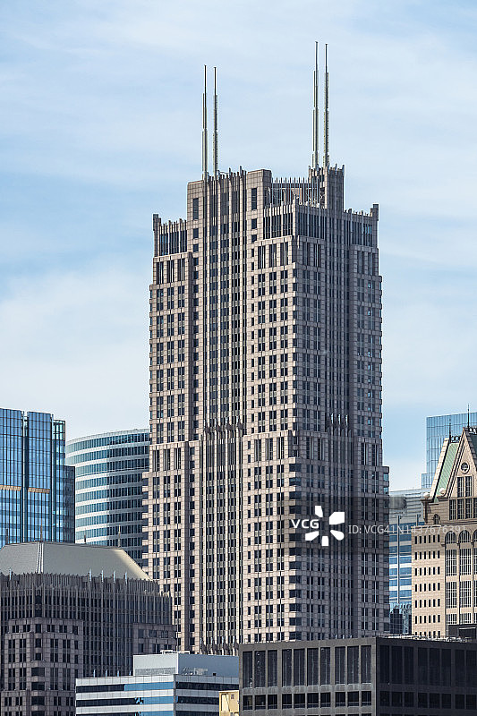 高角度拍摄的芝加哥富兰克林中心图片素材